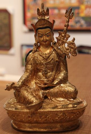 Meisterwerk Handmade Tibetischen Feinen Buddha - Statue 24k Vergoldet,  Bronze A11 Bild