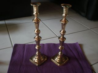Zwei Alte Messing Kerzenständer Antik Bild
