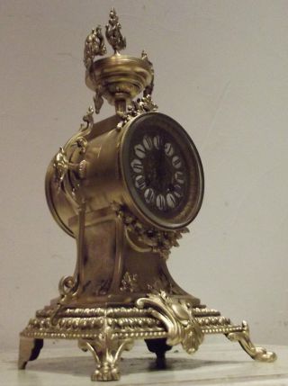 Bronze Kaminuhr Carteluhr Alt Napoleon Löwentatzen Empire - Stil Mit Wasserspeier Bild