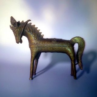Altes Pferd Esel Messing Bronze? Figur Skulptur Metall Horse Figure Metal Donkey Bild