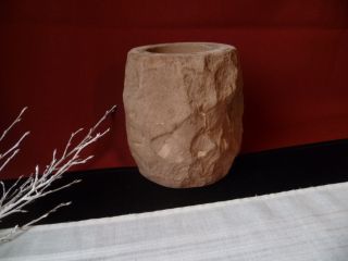Sandstein Roter Sandsteintopf Vase Evtl.  Grab Handarbeit Steinmetz 4kg Bild