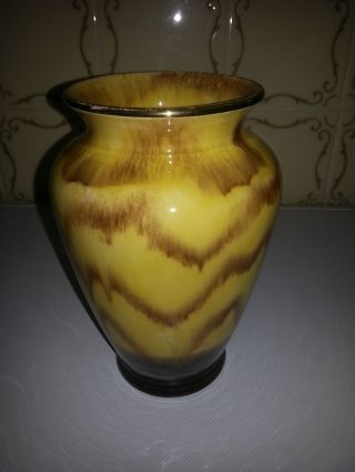 60iger Jahre Keramik Vase Germany,  Senf/braun,  Ca.  20cm Hoch,  Fat Lava Bild