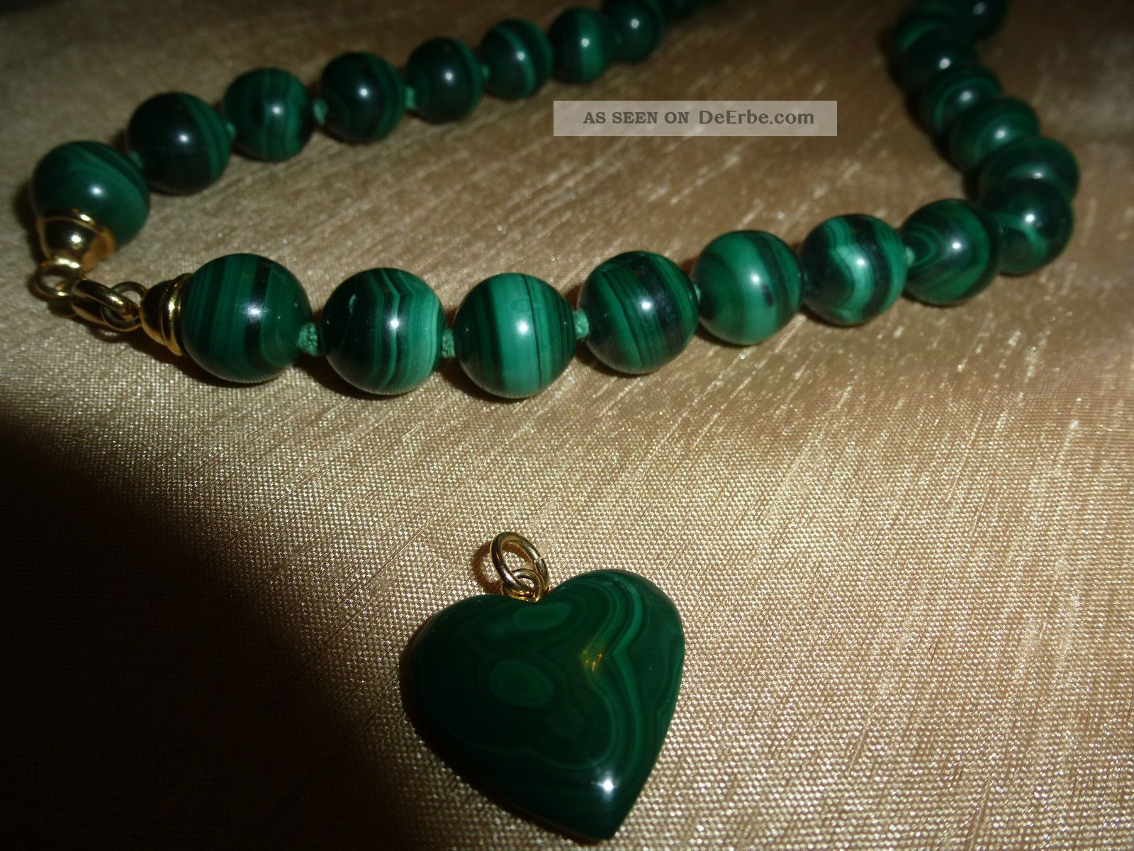 Malachit Edelsteinkette 45cm Mit 925er Silber Verschluss - 4mm Kugeln Karabinerverschluss