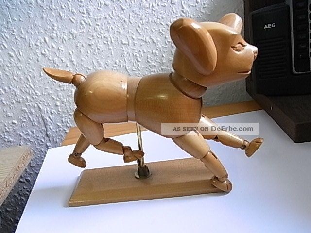 Hund Holz Figur Scharnier Bewegung Holzarbeiten Bild