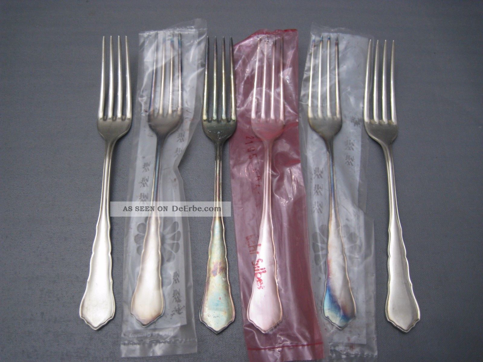 Wmf Chippendale 800 Er Silber 6x Dessertgabel,  18 Cm Objekte vor 1945 Bild