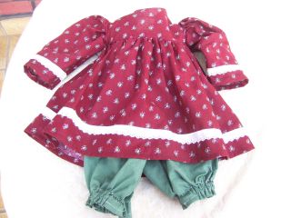 Alte Puppenkleidung Christmas Dress Outfit Vintage Doll Clothes 45 Cm Girl Bild