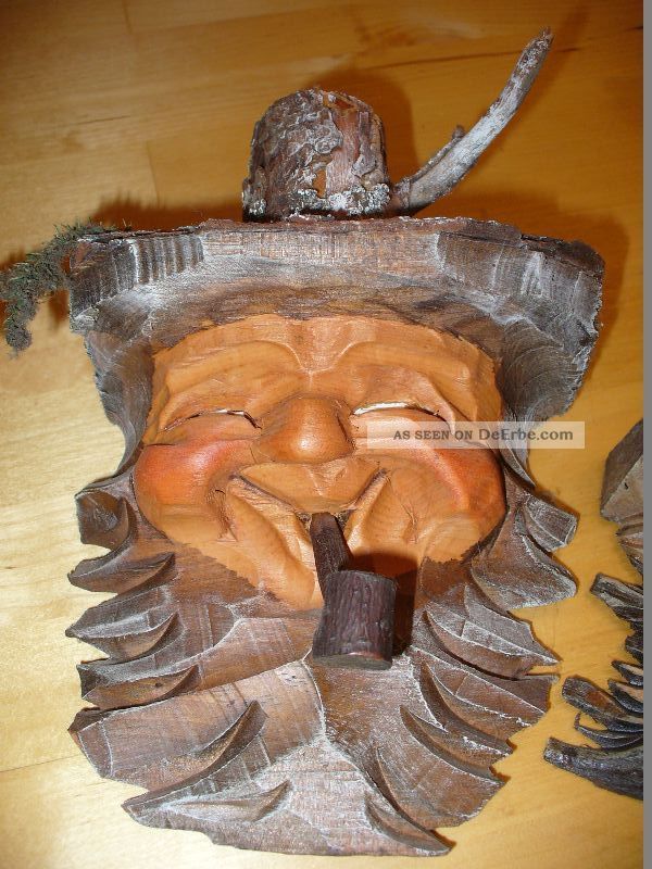 2 Urige WurzelmÄnner_ Deko_ 21 X 15 Und 10 X 10 Cm_ Sehr Alt_ Macht Gute Laune Holzarbeiten Bild