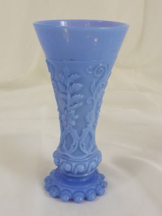Opalinglas Vase Opak Violett Pressglas Formglas,  Relief Ranken,  17,  5 Cm Bild