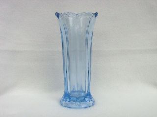 Schöne Alte Vase Pressglas Blau Walther ? Brockwitz ? H 20 1925? /mkd83 Bild