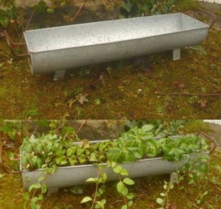 Pflanzschale Dachrinne Zuber Gartendeko Garten Metall Antik Landhausstil Bild