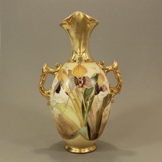 Jugendstil Porzellan Prunk - Vase Robert Hanke Austria Art Nouveau Porcelain Bild