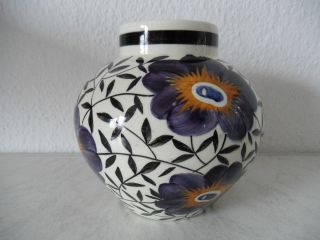Handbemalte Jugendstil Keramik Vase Schramberg Art Nouveau Pottery (b165) Bild