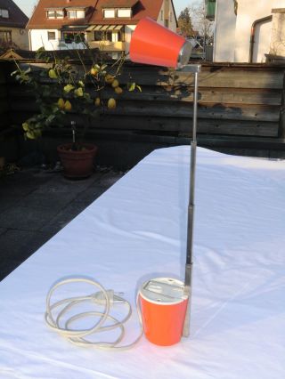 Tisch - /reise - Lampe Lampette Orange Designklassiker Space Age Panton Ära 70er Bild