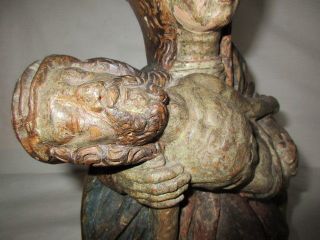 Antike Pieta Holzfigur Madonna Muttergottes Um 1800 Kirchenfigur Holz Skulptur Bild
