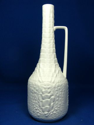 Rare 70´s Crocodile Skin Looking Design Vase Porcelain Matte Kaiser 261 23 Cm Bild