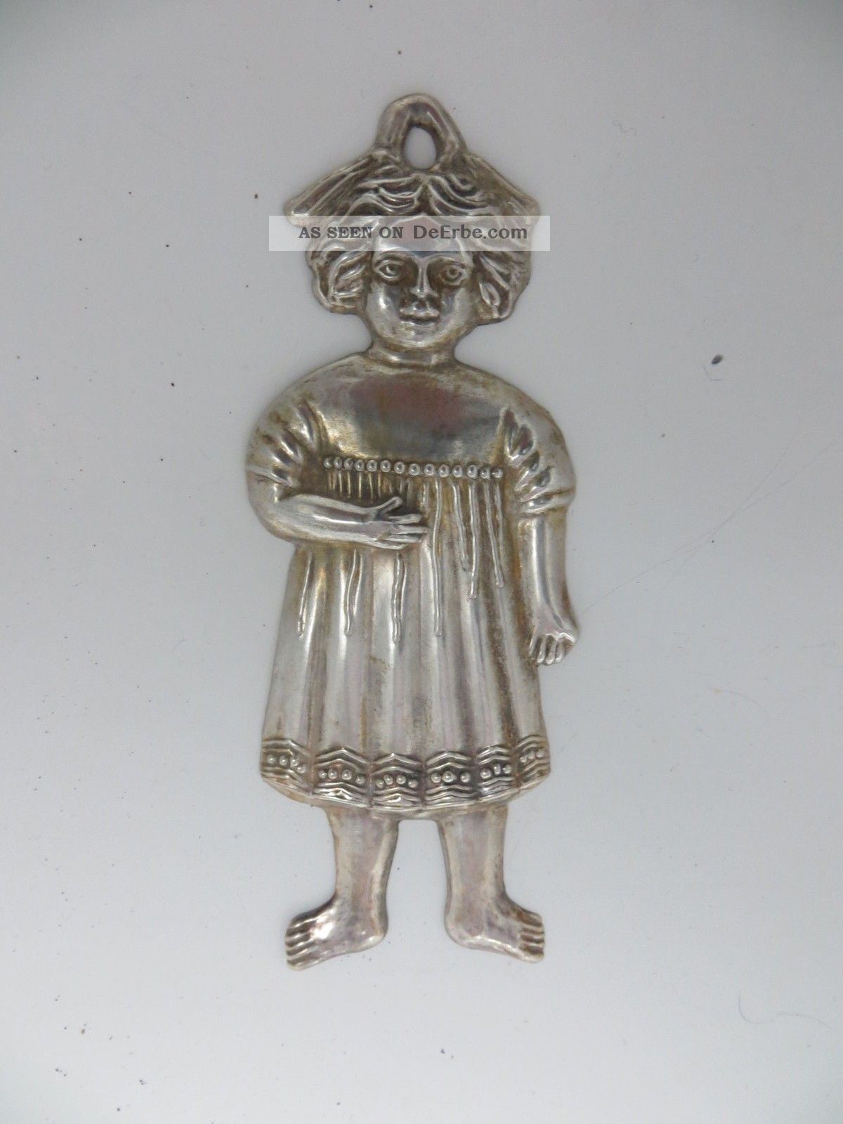 Um 1940 - MÄdchen - Kind - Votivgabe - Ex Voto - Ca.  13,  5 Cm - Versilbert Votivbilder & Sakralmalerei Bild