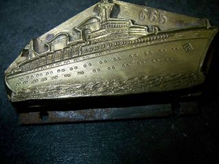 Petschaft - Bronze - Prägestempel - Schiff - Dampfer - Kreuzer - Kahn - Schiffswappen Bild