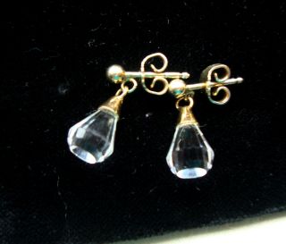 Vintage Ohrringe Ohrstecker,  Swarovski Glas Perle,  925 Sterling Silber Vergoldet Bild