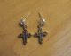 Antik Ohrstecker Ohrringe Silber Handarbeit 925 Mit Gold Kreuz Cross Croce Croix Schmuck nach Epochen Bild 1
