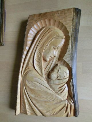 Geschnitztes Wandbild Mutter Gottes Bild