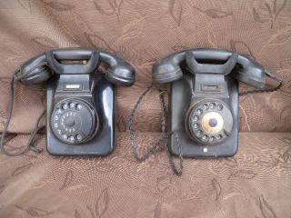 2x Paar Wandtelefon W49 Telefon Hagenuk Kiel 50er - Dachbodenfund 2 Stück Bild