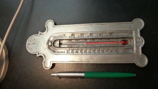 Dekorativer Thermometer Zinn Mehrfach Gemarkt Bild