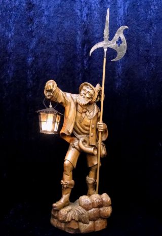 Holzschnitzerei NachtwÄchter P&r Eder Oberammergau Figur Geschnitzt,  Woodcarving Bild