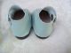 Alte Puppenkleidung Schuhe Vintage Blue Lashed Shoes Socks 40 Cm Doll 5 1/2 Cm Original, gefertigt vor 1970 Bild 4