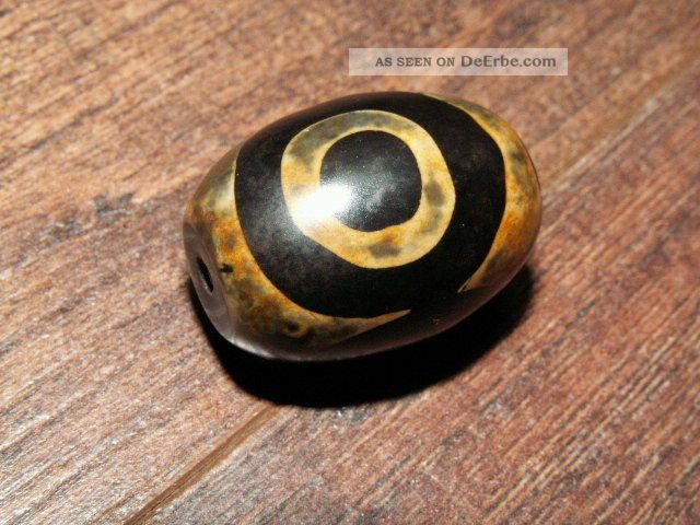 ältere Heilung Dzi Bead Himmelsperle Perle Tibet China Tian Zhu 3 Auge Gesegnet Entstehungszeit nach 1945 Bild