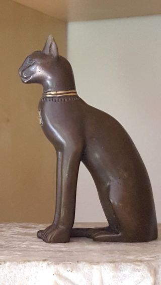 Ägypten Katze 12 Cm Figur Statue Skulptur Bronze Bild