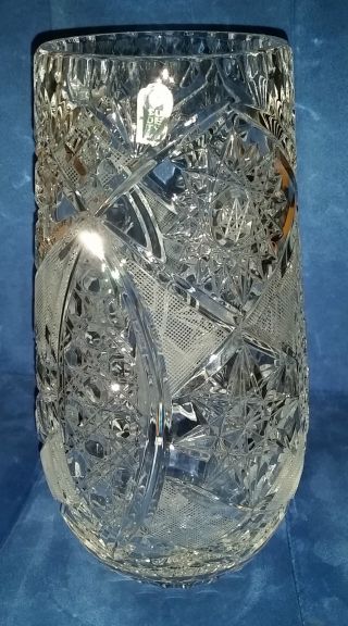 Vase Kristallvase Groß Handschliff 24 Lead Crystal Sudety Bleikristall Bild