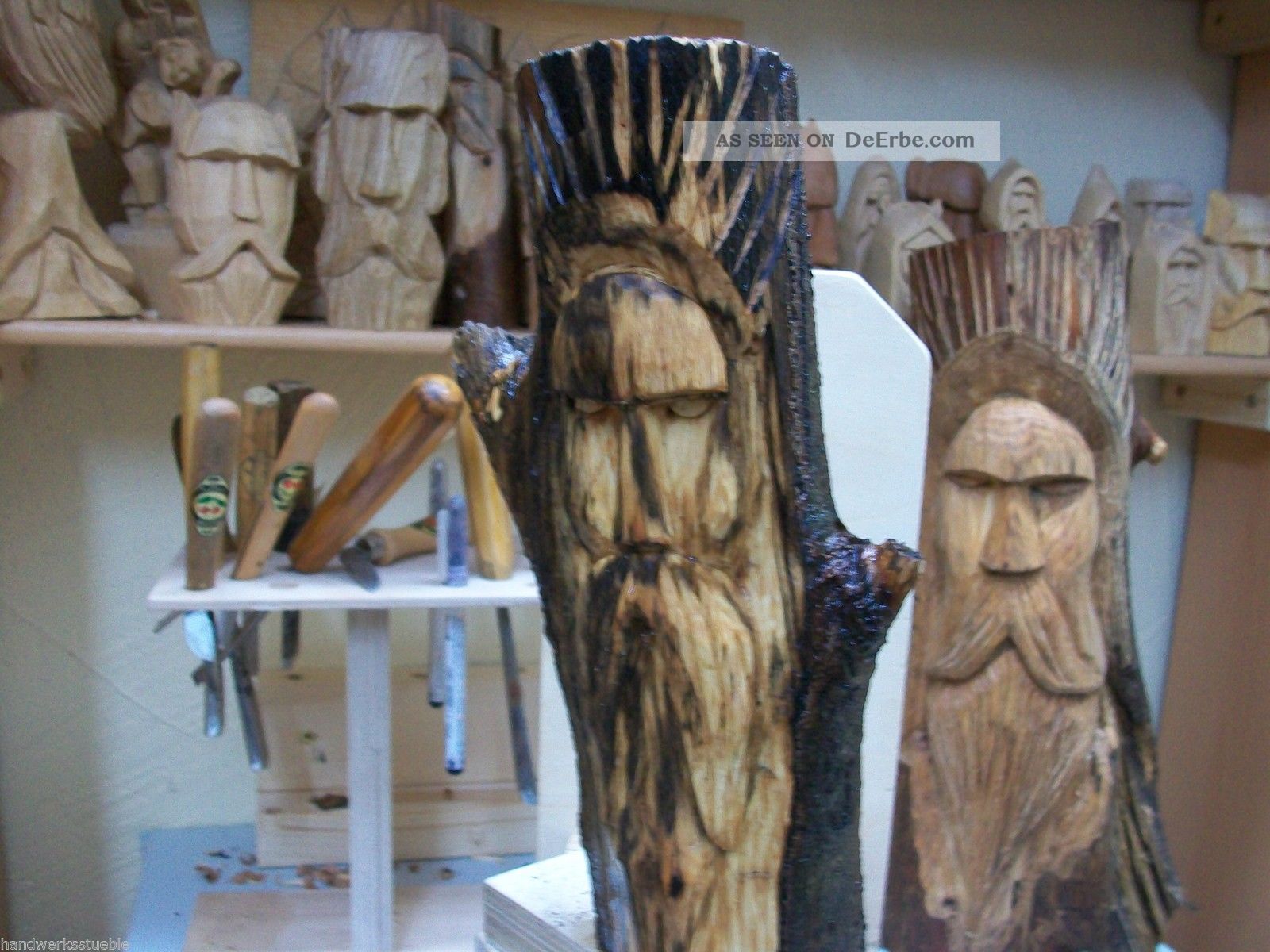 Viking Mask Oak Wood Carving Odin Thor Norse Carved Fireplace Celtic Pagan Onlay