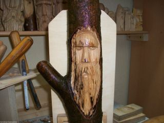 Wikinger Gesicht Holzfigur Hand Geschnitzt Aus Eiche Einzelstück Bild