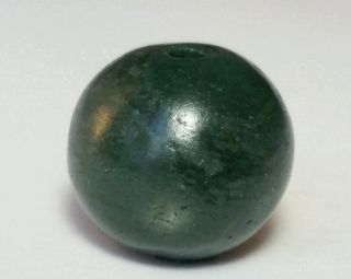 14mm Ancient Rare Green Serpentine Stone Bead Bild