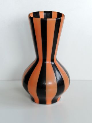 50er Jahre Vase Aus Plastik Gestreift Plastic 20 Cm Zum Nierentisch 50s Bild