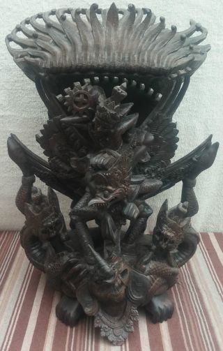 Garuda Holz Skulptur Götterbote Asien Asiatika China Indien Feine Schnitzerei Bild