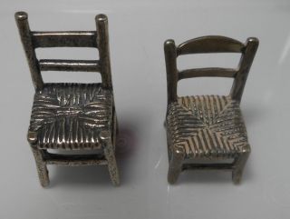 Miniatur 2 Stühle Silber 800 Gestempelt Bild
