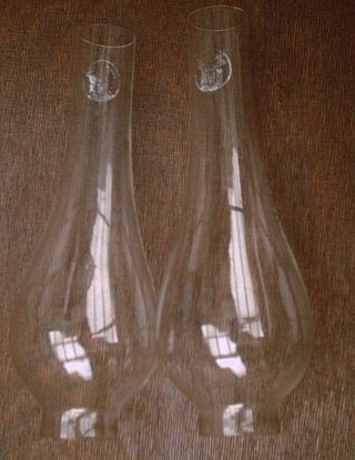 2 St Wiener Glaszylinder Für Petroleumlampe Lampenglas Für Flachbrenner 37,  5mm Bild