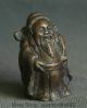 5cm Alte Chinesische Bronze Mammon Geld Verdienen Reichtum Gott Stehen Statue Antike Bild 1