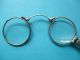 Antik Art Deco Longion Um 1920 Lorgnon Stielbrille Longuette Klappbrille Silber Optiker Bild 3