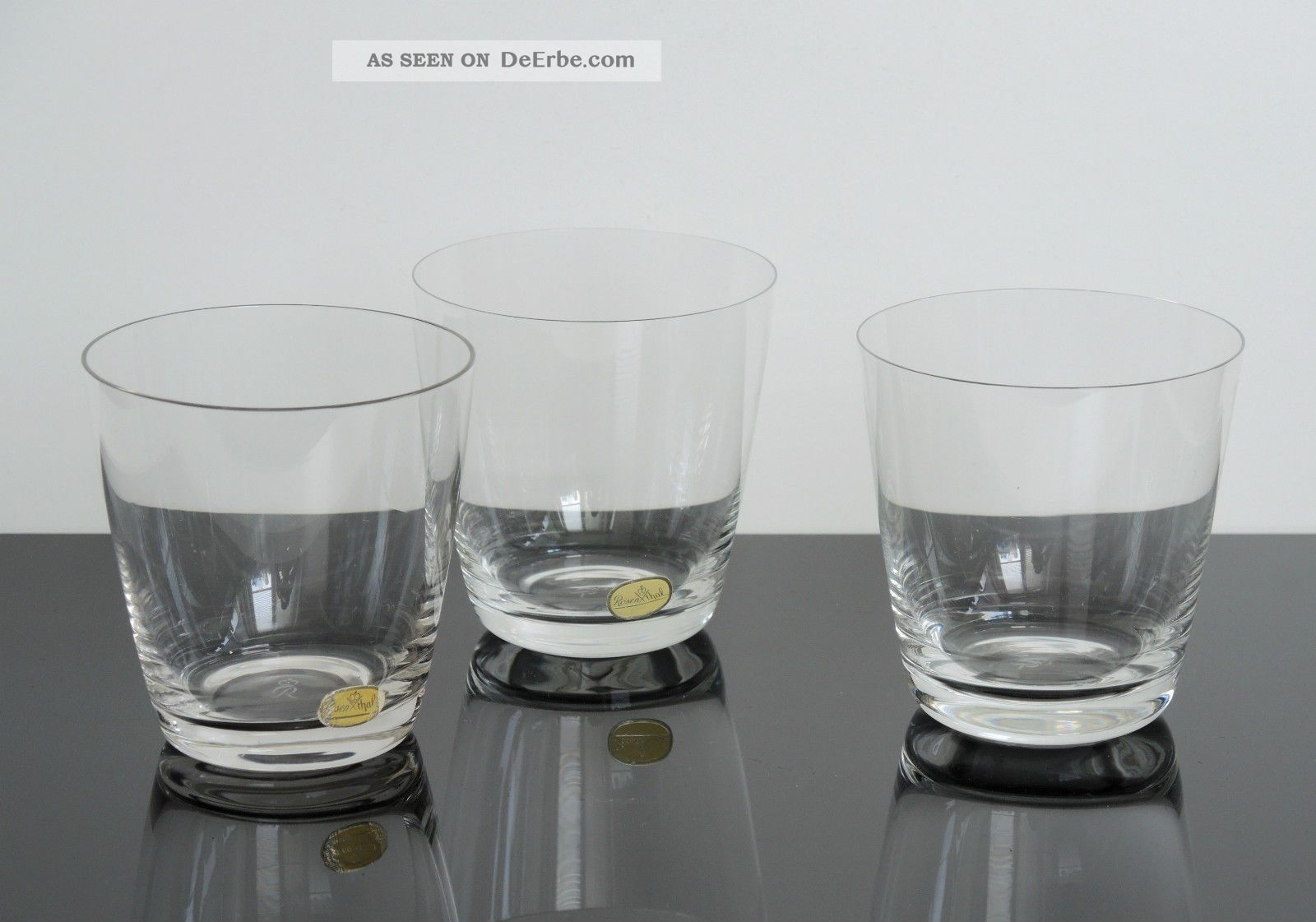 Rosenthal Kristall Glas 3x Wasserglas Becher Form 2000 Design Loewy 50er Jahre 1950-1959 Bild