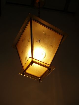 Lampe Art Deco Glas Alt 20er 30er Geschliffen Laterne Bild