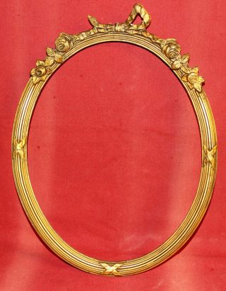 1900 Antiker Prunk Gold Holzrahmen 30 X 24 Bilderrahmen Goldverziert Barock Bild