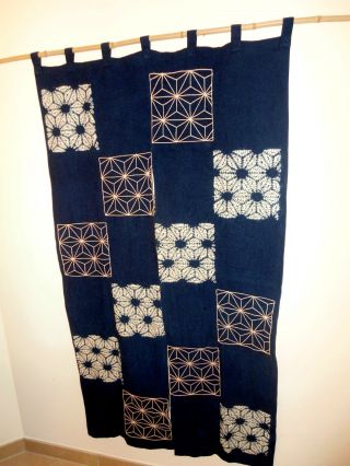 Japan Noren Sachiko Stitching Textilkunst Türvorhang Wandbehang Bild