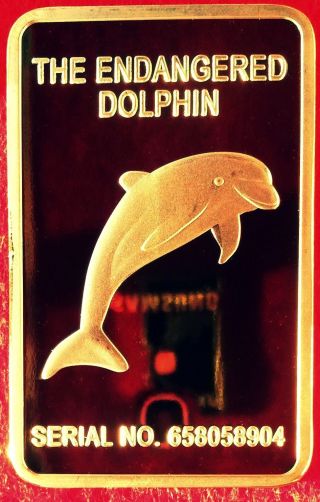 1 Unze Barren - Delphin – Goldauflage - Bild