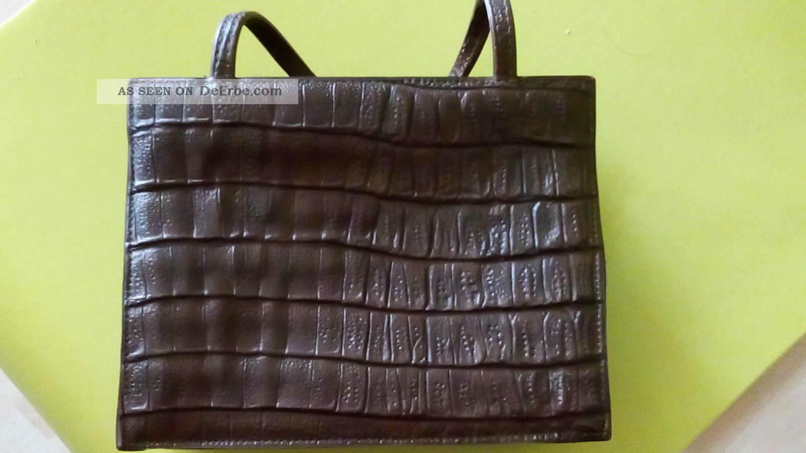 Dachboden Fund Braune Krokotasche - - - Sehr Gut Erhalten Accessoires Bild