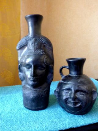 Volkskunst (afrika/Ägypten?) Ton (keramik) Vasen Duo Bild