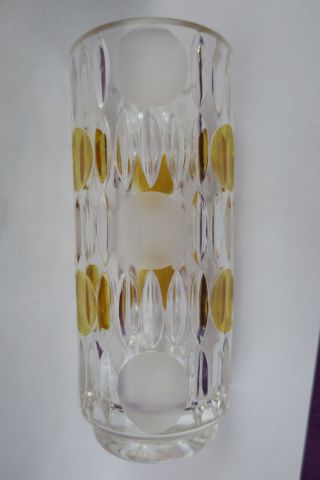 60er Jahre Preßglas - Vase Mit Punkte - Dekor Gut Erhalten Höhe: 17,  8 Cm Bild