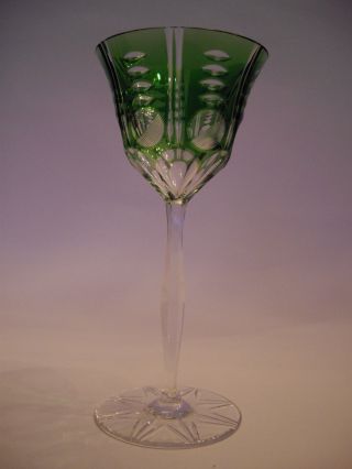 Traumhafter Römer/ Weinglas Bleikristall Smaragdgrüner Überfang Bild