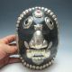 Chinese Old Hand - Carved Inlaid Shell Masks Miao Silver & Gemstone Volkskunst Bild 5